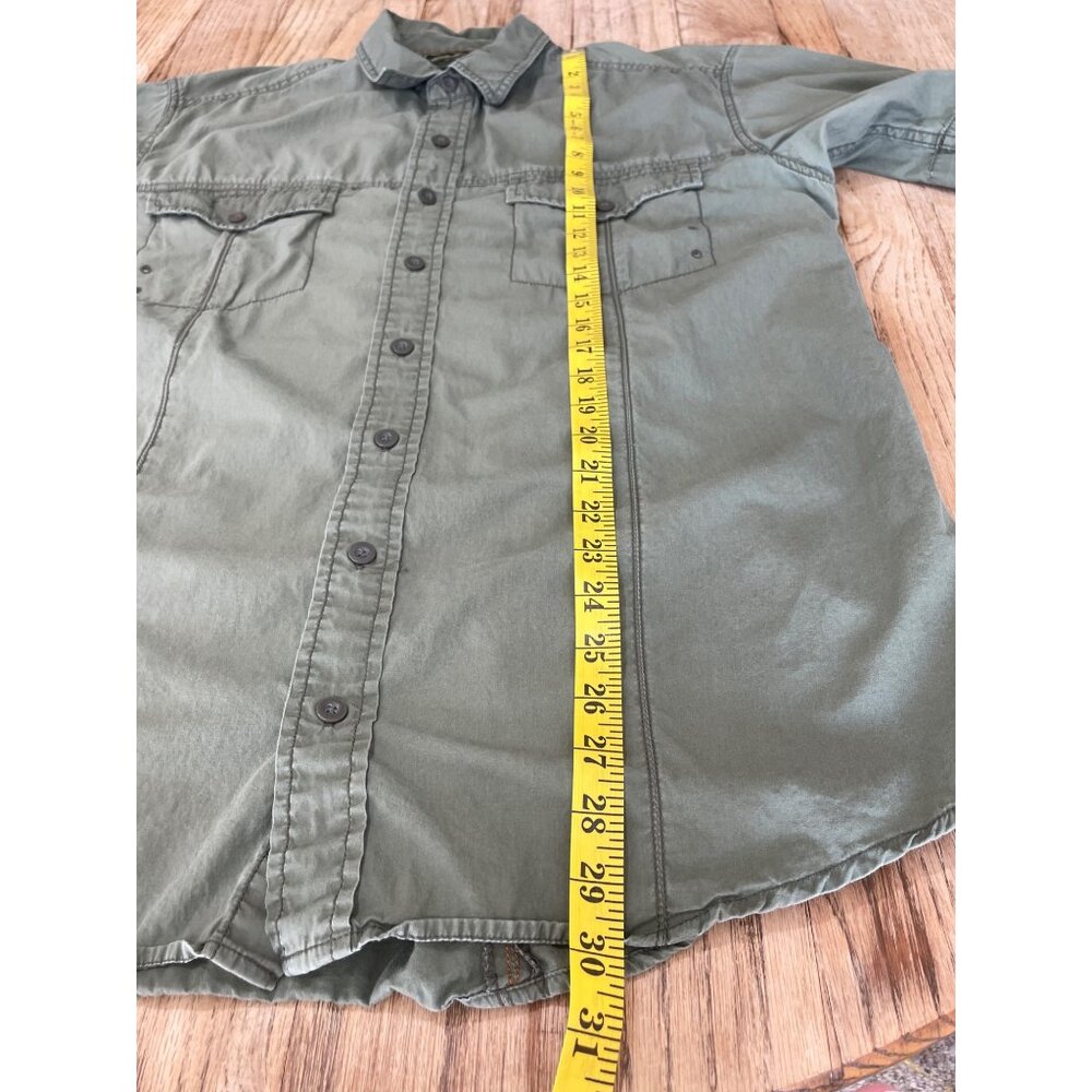VTG Eddie Bauer Camp Shirt Mens L Green Short Sleeve Fishing Hiking Outdoors - Picture 6 of 7